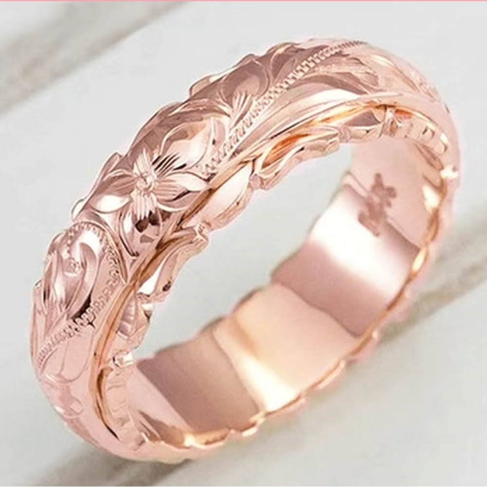1pc Exquisite Wide Ring Brand New Rose Gold Size 7